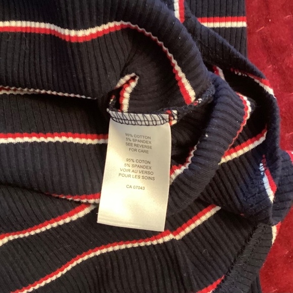 NWOT Joseph A Cotton Striped Long Sleeve Top - Picture 5 of 10